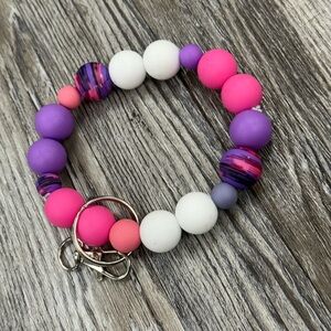 Colorful Beaded Keychain Bracelet